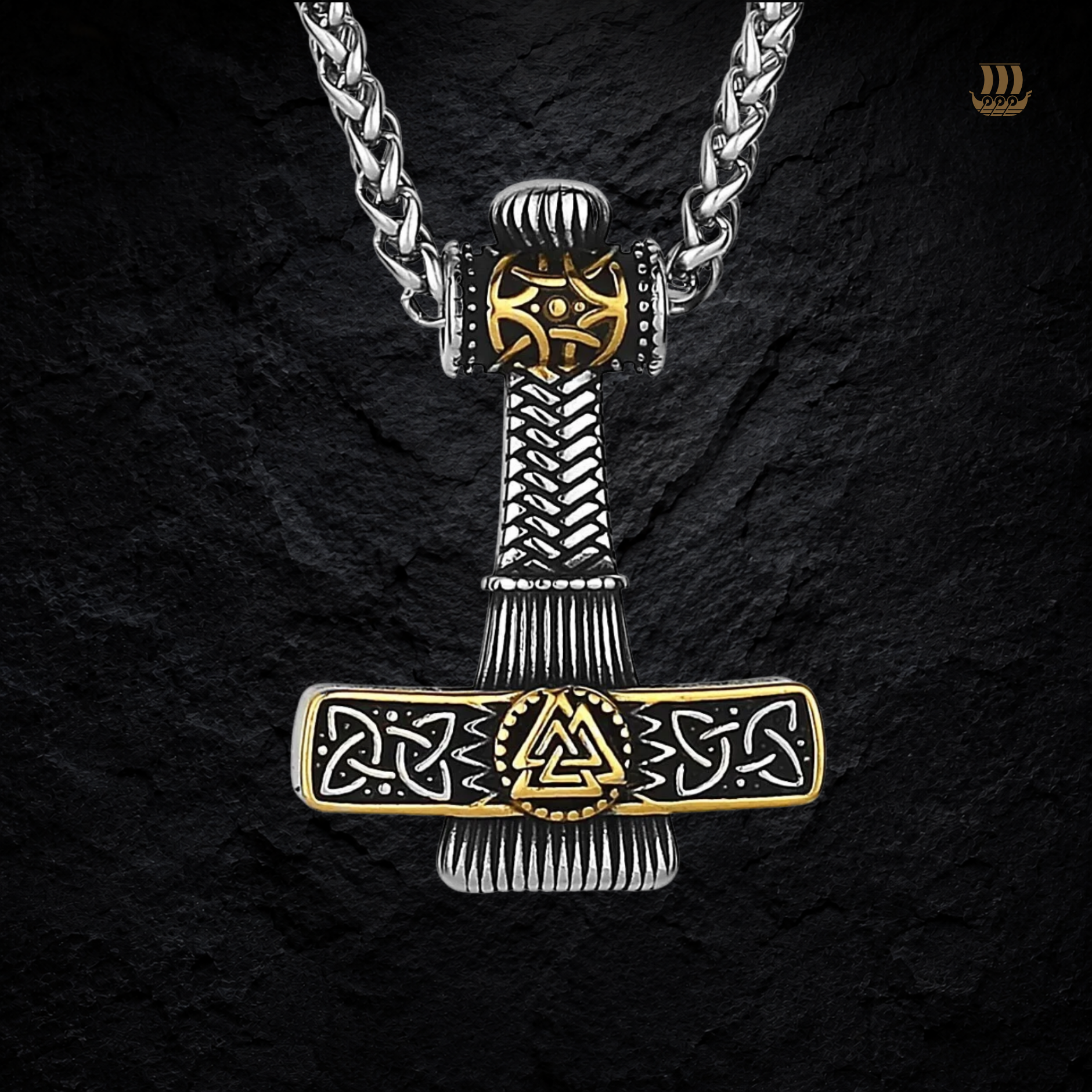 Colgante Mjolnir Valknut acero inoxidable - Valk