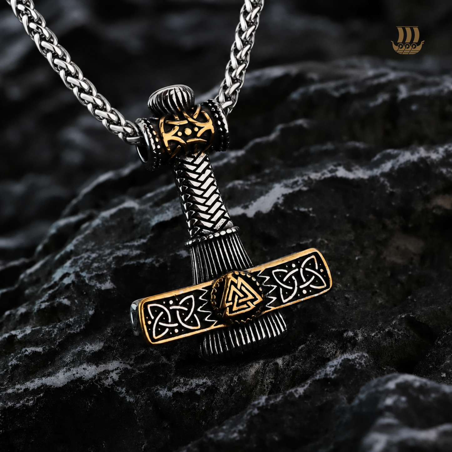 Dije Mjolnir Thor Valknut nudos celtas detalle