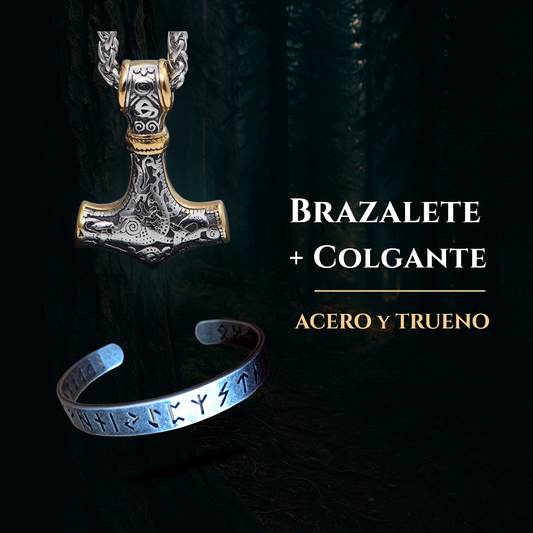 Combo: Acero y Trueno (Colgante + Brazalete)