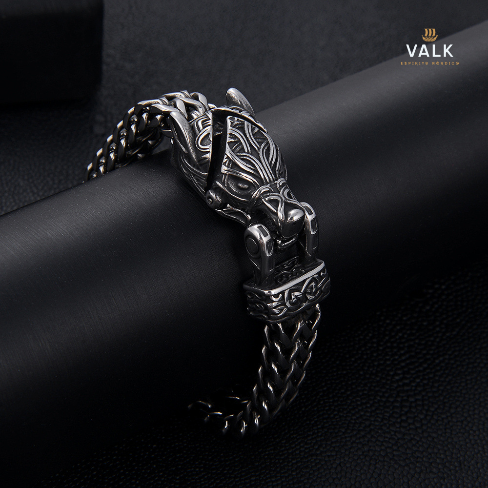 Brazalete Lobo Fenrir acero inoxidable - Valk