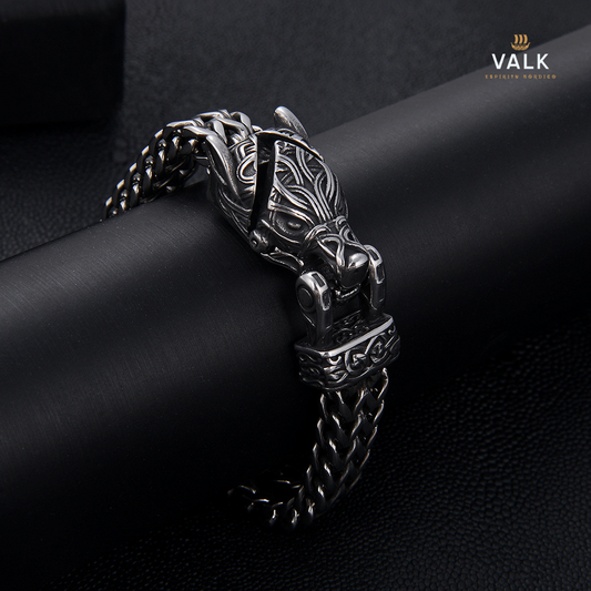 Brazalete Lobo Fenrir acero inoxidable - Valk