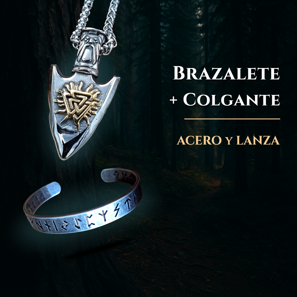 Acero y Lanza (Colgante + Brazalete) - Semana FUTHARK