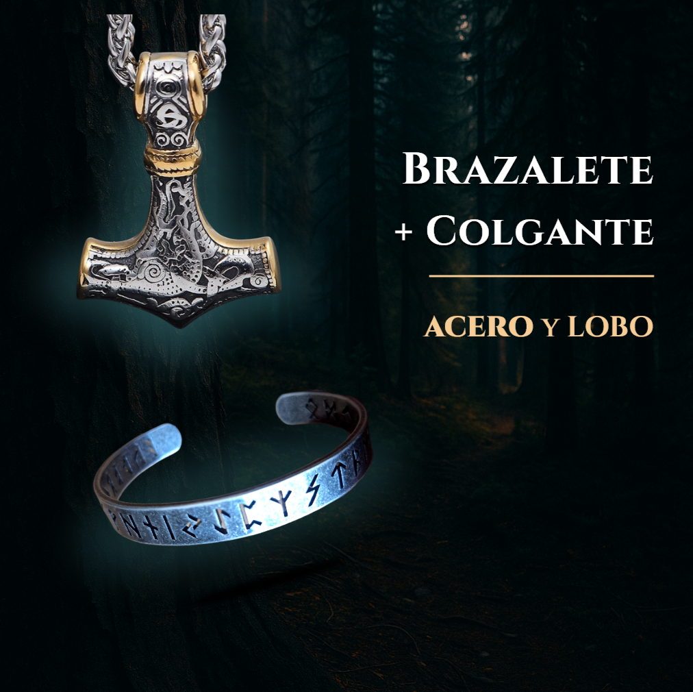 Acero y Trueno (Colgante + Brazalete) - Semana FUTHARK