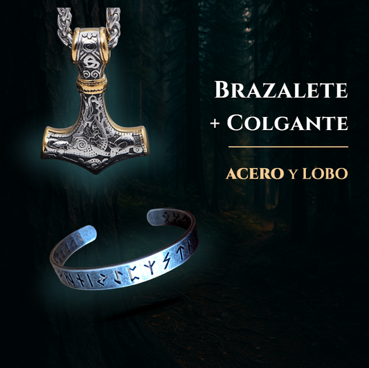Acero y Trueno (Colgante + Brazalete) - Semana FUTHARK