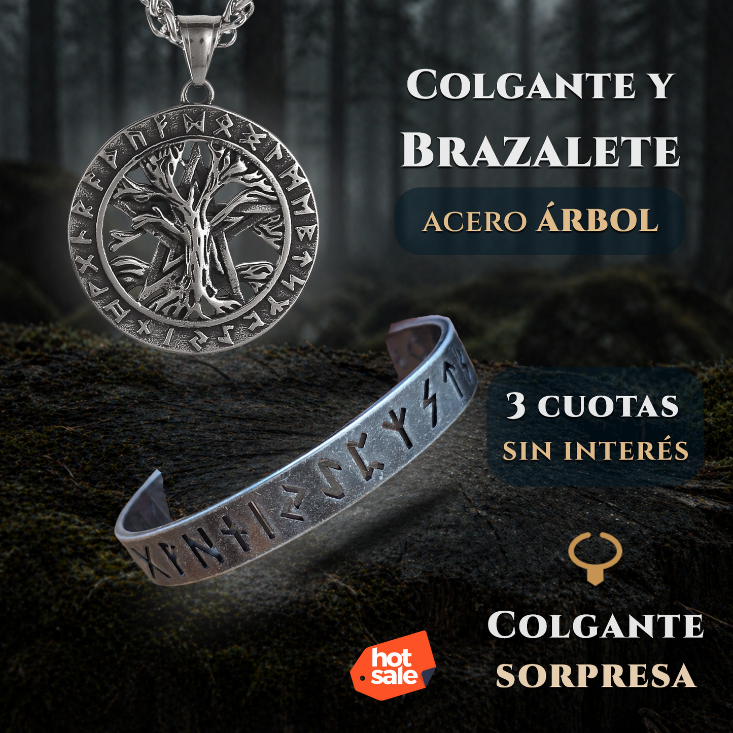 Acero ÁRBOL + Colgante Gratis
