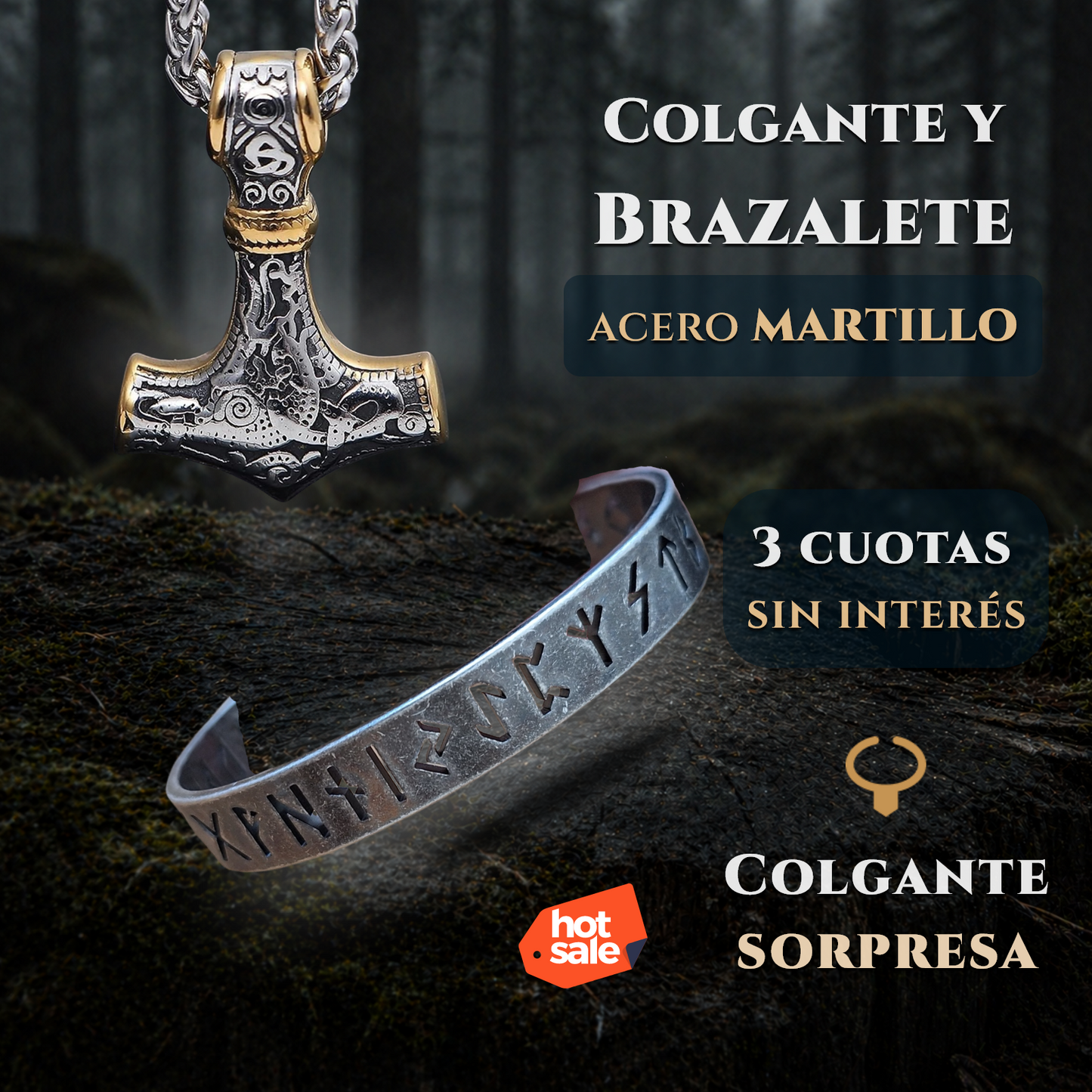 Acero MARTILLO + Colgante Gratis