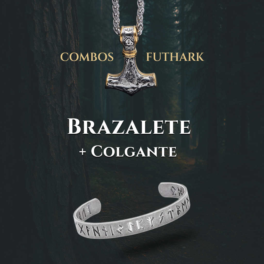 Combo ESPECIAL - Colgante Martillo de Thor + Brazalete Futhark