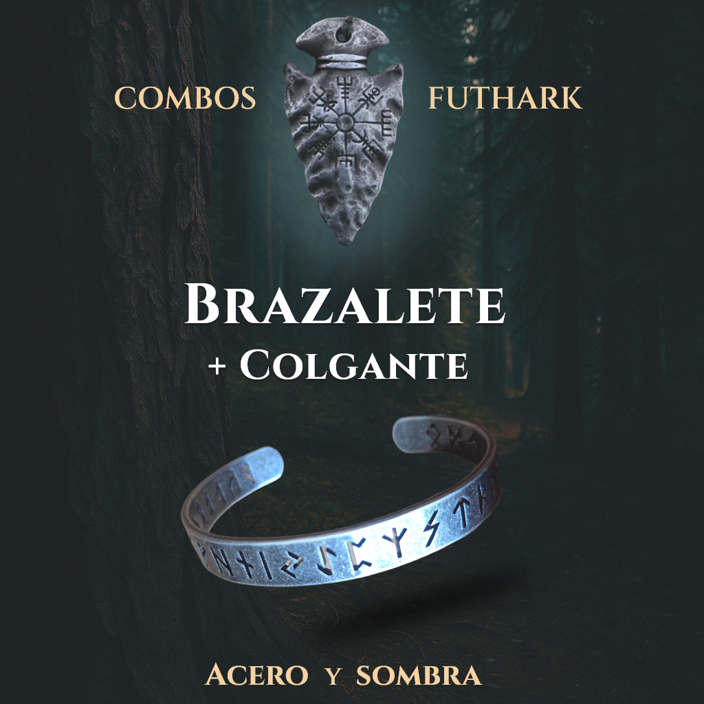 Combo: Acero y Sombra (Colgante + Brazalete)