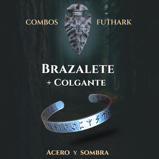 Combo: Acero y Sombra (Colgante + Brazalete)