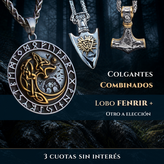 Colgante Lobo Fenrir Combinado (2 colgantes)