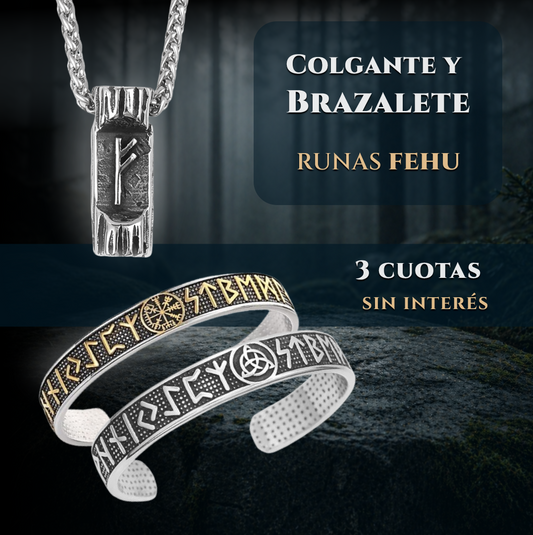 Runas Fehu | Colgante y Brazalete